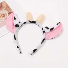 1pc Cartoon Cow Horn Headband, Plush Animal Headpiece, Cute Cow Ears Hair Hoop For Women ,Beauty ,Hair Band, Diadema ,Hairband For Women