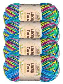 4 件套渐变色亚克力纱线套装，分段染色，适用于编织包袋、围巾、披肩、服装和其他工艺品、DIY 钱包制作 - 彩色 - 查看 24