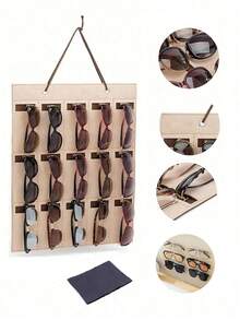 1 件/2 件门后太阳镜收纳整理器、壁挂式毛毡眼镜收纳袋、挂式衣柜眼镜收纳架、眼镜展示架（两种颜色可选）