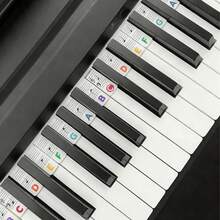 1pc Piano Notes Guide For Beginners, Easy To Install & Remove Piano Keyboard Note Labels, Thick Paper For 61/88 Keys Full Size, Removable With No Stickers Needed, New 2026 Gift For Boys, Girls, Birthday, Christmas - Multicolor - View 3