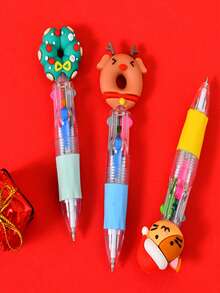 20 chiếc bút bi nhiều màu Giáng sinh ngẫu nhiên, 4 màu trong 1, bút bi hoạt hình dễ thương 0,7mm có thể thu vào dành cho ông già Noel, người tuyết, viết, tiệc tùng ngày lễ, đồ dùng học tập, phần thưởng cho học sinh - Nhiều màu - Xem 9