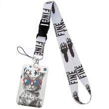 CX Lovely Kitten Manga Card Holder Badge Holder ID Card Lanyards Cell Phone Rope Key Lanyard Neck Straps Keychain Cats01 Christmas Gift