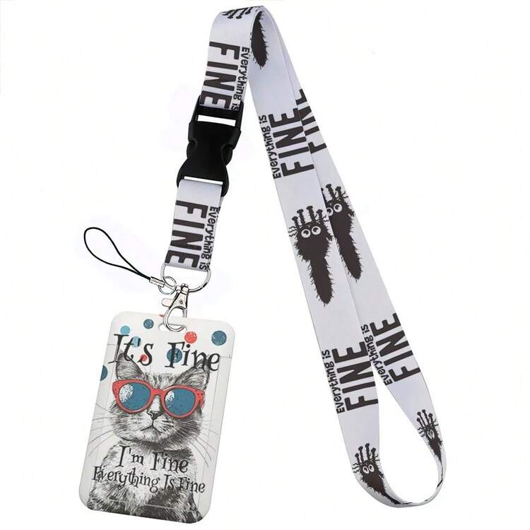 CX Lovely Kitten Manga Card Holder Badge Holder ID Card Lanyards Cell Phone Rope Key Lanyard Neck Straps Keychain Cats01 Christmas Gift - Multicolor - View 9