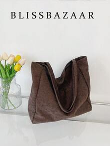 极简灯芯绒购物袋，新款秋冬女包，最佳秋季钱包，女士秋装