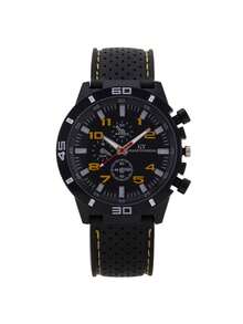 1 Piece/Set Men's Quartz Watch, Car Line, Casual And Personalized Silicone Strap, Sports Student Watch - Three-piece Set - View 5