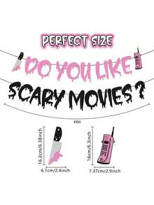 1 Set Do You Like Horror Movies? Halloween Decoration Banner, Horror Movie Themed Scream Party Decor, Scary Night Birthday Party Supplies