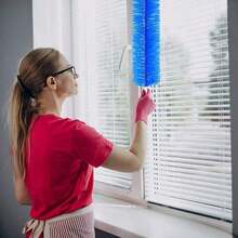 1 Pc Long Flexible Bristles Fan Cleaning Brush - Multifunctional Dust Brush For ACs, Blinds, Window Grooves - Durable Plastic Manual Household Cleaning Tool - Multicolor - View 2