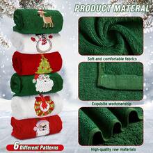 1/3/4 Christmas Decorative Handkerchiefs With Embroidered Santa Claus, Reindeer And Snowman - Kitchen And Bathroom Towels, Household Cleaning Supplies, Holiday Decorations, Seasonal Designs, Durable Fabrics, Popular With Gift Buyers - Multicolor - View 4