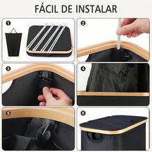 Cesto De Ropa Sucia 110L Plegable Cesta de Lavandería con Tapa y Bolsa Extraíble, Portátil Organizador Canasto Bote de Almacenamiento para Dormitorio y Baño - 110L-Negro - Ver 7