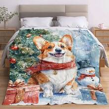 Nowy świąteczny koc flanelowy z nadrukiem cyfrowym dla futrzanego przyjaciela – miękki, ciepły i wielofunkcyjny na sofę, do biura, łóżka, na kemping i w podróż – uniwersalny prezent na każdą porę roku