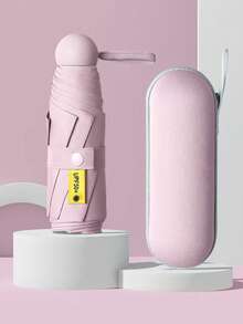 1 Stück kompakter Doppelnutzen-Regenschirm, tragbarer Mini-Sonnenschirm, UV-Schutz leichter Regenschirm