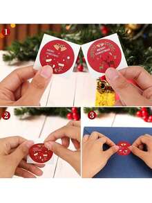 1 Rolle mit 500 Weihnachts-Aufklebern, Weihnachtsdekoration Etiketten-Aufkleber, Umschlag Aufkleber-Etiketten, Siegelaufkleber, Geschenkverpackung Ausschnitt-Aufkleber, Süßigkeitenverpackung Dekorationen, runde Party-Geschenkdekorationen, Frohe Weihnachten, Weihnachtsdekorationen, Weihnachtsfestdekorationen, Weihnachtsdekorationen, Weihnachtsgeschenke.