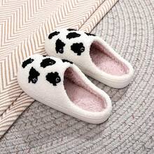 Cozy Plush Halloween Pumpkin Slippers, Non-Slip Fluffy Design - Six White Ghosts - View 11
