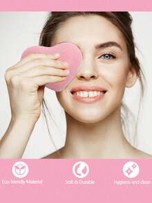 1 pezzo Spugna per il viso a forma di cuore rosa in konjac, tampone per lavaggio facciale delicatamente esfoliante, cuscinetto detergente naturale e morbido
