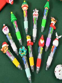 20 chiếc bút bi nhiều màu Giáng sinh ngẫu nhiên, 4 màu trong 1, bút bi hoạt hình dễ thương 0,7mm có thể thu vào dành cho ông già Noel, người tuyết, viết, tiệc tùng ngày lễ, đồ dùng học tập, phần thưởng cho học sinh - Nhiều màu - Xem 11