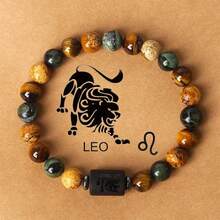 12 Zodiac Signs Natural Stone Beaded Tiger Eye & Picture Stone Bracelet - Bracelet - View 15