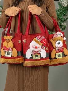 1 كيس هدايا مخملي بشريط ربط، كيس هدايا بنقش سانتا كلوز والأيائل مع سحاب، ديكور شجرة عيد الميلاد، ديكور حفلة عيد الميلاد المنزلية، 1 قطعة - ديكورات عيد الميلاد، أكياس هدايا عيد الميلاد، أكياس حلوى عيد الميلاد، أكياس فاكهة السلام، أكياس تفاح عيد الميلاد، حقائب عيد الميلاد