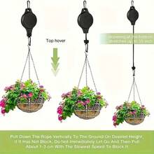 3 piezas Soporte ajustable para macetas de flores con altura regulable, soporte para plantas de interior con regulador de altura, estante colgante para balcón y plantas elevadas, herramienta de riego para un cuidado sencillo de plantas elevadas