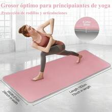 Tapete de Yoga Antideslizante y Cómodos, Yoga Mat para Ejercicio de Buena Calidad y Ecológicos, Tapete Yoga Antiderrapante de Suavecito y Grueso, Deporte Colchoneta Fitness Alfombrilla para Yoga de 6mm Grosor, 183 x 61CM - Rosa claro - Ver 2