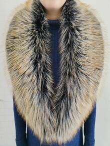 1. Faux Fur Collar & Cuff Set, Warm Faux Fur Scarf, Fluffy Oversized Furry Shawl Wrap For Women In Winter, Suitable For Dresses, Christmas Decoration - Multicolor - View 83