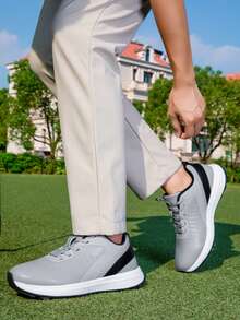 Neue Herren Golfschuhe, bequeme Leder Golf Trainingsschuhe, hochwertige Outdoor Einfarbige Herren Golf Sportschuhe