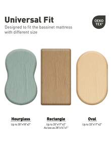 GLLQUEN BABY 2 tấm ga trải giường cũi trẻ em hình bầu dục/chữ nhật bằng vải muslin cotton đạt chứng nhận Oeko-Tex, có thể dùng làm tấm lót thay tã. - Thiên nhiên & Cầu vồng - Xem 4