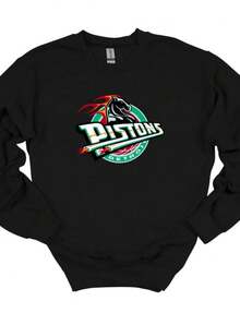 Vintage Pistons Crewneck Retro Throwback 90s Golden Era Basketball Vintage Sweatshirt Bad  Thomas Hardcore (3) - 黑色 - 查看 1