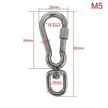 Ganchos giratorios de acero inoxidable, hebilla de correa de perro con bloqueo, hebilla de liberación rápida, mosquetón, Clips para caminar, mochila de Camping SZ4J - M7 - Ver 4