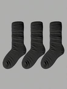 1/3/5/6 Paar Damen Overknee Strümpfe, Oberschenkel Socken, Rundhalssocken, einfarbige Kalbsledersocken, Strumpfhalter Socken, einfach und für alle Jahreszeiten geeignet, sehr passend für den täglichen Gebrauch