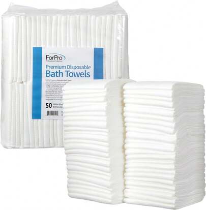 ForPro Premium Disposable Bath Towels, Salon & Spa Towels Hair, Face, Body, Large (15 X 31.5), White, 50-CountSpecialForCanada