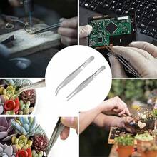 Pinzas de cocina profesionales largas con puntas redondas y curvas para agarrar y manipular alimentos - plata - Ver 3