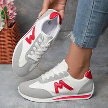 New Style Of Small White Shoes, Fashionable And Versatile For Female Students, Thick-Soled Height-Increasing Sports Shoes, Casual Shoes, Large Size - 紅色 - 查看 1