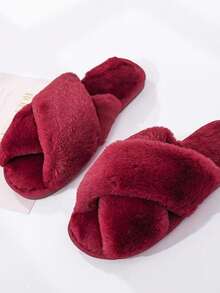 Personalized Fluffy Slippers/Fluffy Cross Slippers/Fluffy Slippers/Bridesmaid Gift/Custom Bride Slippers/Bride To Be Gift/Bachelorette Party