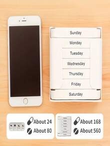 7 天大容量便携式药丸收纳盒，带可拆卸每日隔层 - 上午、中午、晚上、睡前每周用药计划，Whiteod-Safe PC 材质，每日药丸收纳盒 | 现代药盒 | 聚碳酸酯，药丸盒 - 彩色 - 查看 10