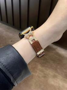 Neuer Lederarmband mit Schleife kompatibel mit 38/40/41/42/44/45/46/49mm, kompatibel mit Apple Watch Armband Ultra/S10/9/8/7/6/5/4/3/2/1