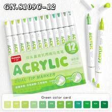 12-Color Set Of Dual-Tip Acrylic Paint Markers, Skin Tone & Pink Shades, 240 Blendable Colors, Soft & Chisel Tips, For Art Students, DIY Painting On Stone/Glass/Fabric/Shoes