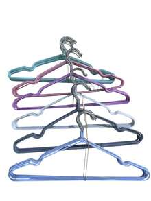 50pz ganchos antideslizantes de metal para ropa accesorios closet colgadores resistentes ahorro espacio organización armario multiuso profesional - Verde - Ver 3