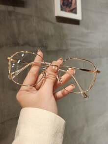 Vintage Rosegold große Rahmen Modebrillen, geeignet für den täglichen Gebrauch