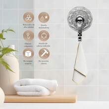 6 Piezas Ganchos de Pared Adhesivos, Ganchos Sin Taladro y Sin Daños, Soporte Fuerte para Cocina, Baño, Oficina, Organizador de Espacios (Color Blanco) - estilo 4 - Ver 3