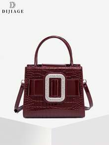 Bolso de noche de moda con diamantes, bolso de mano exquisito para damas, bolso con cuentas arqueadas, bandolera, estampado de cocodrilo, adecuado para cena/fiesta/viaje