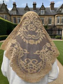 128cm*65cm/1pc Handmade Khaki Lace Trim, DIY Clothing, Headwear, Sofa, Lampshade, Tablecloth, Dress, Skirt Hem Decoration Sewing Accessory