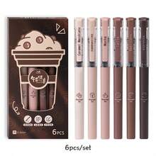 3 支/6 支/8 支咖啡主题液体速干墨水凝胶笔，不晕染软触笔，适用于笔记绘图学校办公用品 - 彩色 - 查看 8
