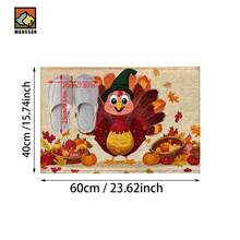 1 pieza Felpudo antideslizante con diseño de pavo de otoño de Acción de Gracias, felpudo antideslizante de fibra súper, adecuado para decoración de fiestas festivas, cocina, baño, comedor, dormitorio, puede ser un regalo de Acción de Gracias