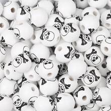 10pcs Multicolor Round Pumpkin, Bat, Skull, Ghost, Spider Web Shaped Wooden Beads, Halloween Themed Decorative Beads, Spacer Beads, For DIY Bracelets, Necklaces, Earrings, Anklets, Keychains, Backpack Chains, Christmas, Thanksgiving, Back To School, Birthday Gifts, Room Party Decor