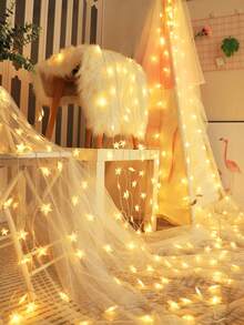 1 件 1.5/3/4.5/6/10/15 米家居装饰星形 LED 灯串，电池供电室内房间装饰仙女星灯，卧室装饰，墙壁装饰灯串，适用于婚礼装饰、派对装饰、圣诞树装饰灯串、户外花园装饰灯、家居装饰灯、装饰灯 - 黃色 - 查看 4