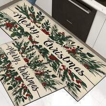 Felpudo con tema navideño, de poliéster, alfombra decorativa para el piso adecuada para la entrada del hogar, sala de estar, dormitorio y cocina