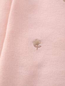 Girls' Knitted Round Neck Handmade Floral Embroidery Cardigan - Pink - View 5