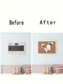 1pc Or 2pcs Cork Bulletin Board, Cork Panel With Oak Wood Frame, Decorative Pin Board For Office And Home, Message Board Or Vision Board For Home And School Home Decor Back To School Room Decor School Supplies - White - View 5