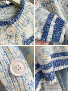 Winter Snowflake Embroidered Knit Cardigan Women – Cozy Festive Cardigan For Christmas Holiday - Apricot - View 8