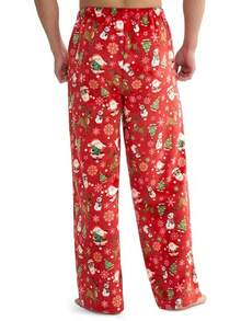 Mens Pajama Pants Soft Flannel Fleece Pajama Bottoms Sleep & Lounge Pants With Pockets And Drawstringhalloween - 聖誕老公公 - 查看 7